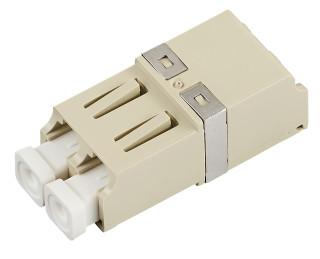 FO Coupler LC-Duplex, Plastic,Multimode, phbr, Snap-In, grey