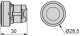Head for illuminated push button, Harmony XB5, plastic, green flush, 22mm, universal LED, spring return, plain lens alt_view_3