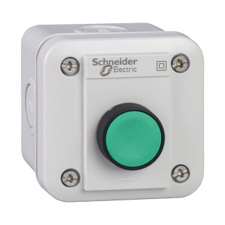control station XAL-E - 1 projecting pushbutton - spring return - green - 1 NO main
