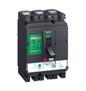 circuit breaker, EasyPact CVS100F, 36kA at 415VAC, 100A, TM-D trip unit, 3P3d main