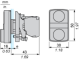 Illuminated double headed push button, Harmony XB4, metal, 22mm, 1 green flush I + 1 pilot light + 1 red projecting O, 1 NO + 1 NC alt_view_7