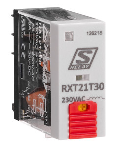 Narrow Industrial Relay, 2 CO, 230VAC, 5A, LED main