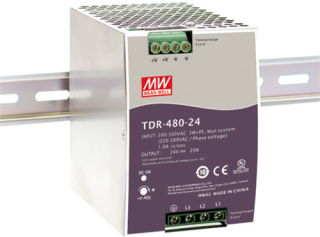 Power Supply; DIN; 480W; 24V; 20A; 340-550VAC; 480-780VDC, MeanWell, TDR-480-24 main
