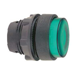 Head for illuminated push button, Harmony XB5, XB4, green projecting pushbutton 22mm spring return BA9s bulb main