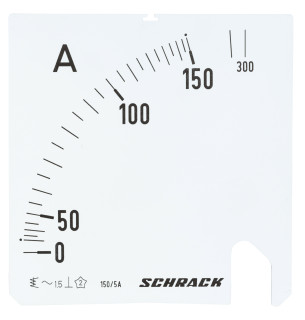 Scale Plate, 96x96mm, 150/300/5A AC, MGS59150-A Schrack Technik