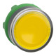 Head for illuminated push button, Harmony XB5, yellow flush, 22mm, universal LED, spring return, plain, unmarked alt_view_2