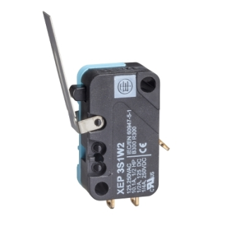 miniature limit switch, flat lever, 6.35 mm cable clip tags, XEP3S1W3B524 main