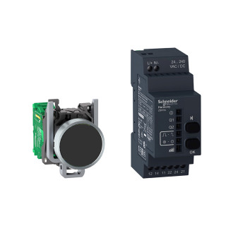 Wireless push button and configurable receiver, Harmony XB5R, Harmony XB4, with 10 colored caps, metal, 22mm, 24...240V AC DC