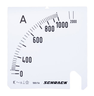 Scale Plate, 96x96mm, 1000/2000/5A AC, MGS591K0-A Schrack Technik