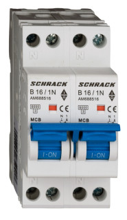 Automātslēdzis (MCB) AMPARO 6kA, B 16A, 2P+2N, Schrack Teknik, AM688516-- main