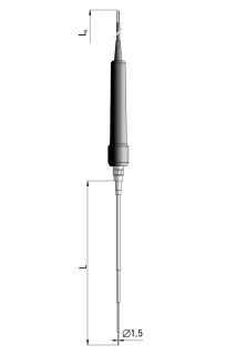 Temperatūras sensors K tipa, -40°C...+1100°C, D-1.5mm, L-1000mm, vads 1.5m, TP-101-b-1000-MT-K main