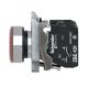 Illuminated push button, Harmony XB4, metal, red flush, 22mm, universal LED, plain lens, 1NO + 1NC, 24V AC DC alt_view_2