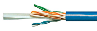 U/UTP Cable Cat.6, 4x2xAWG23/1, 300MHz, PVC, Eca, blue 305m, HSEKU423P1 Schrack Technik main