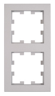Two gang frame, Design CUBIC, silver, EV125302 Schrack Technik
