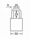 A5570KA | American Lock Solid Brass Padlock. Boron shackle - Keyed Different alt_view_2