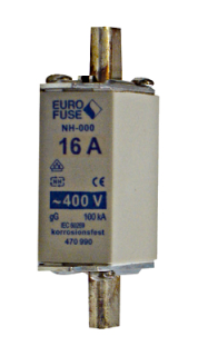 HRC fuse element, size 00, 16A, 400V AC