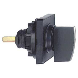 Cam switch operating head, Harmony K1, K2, 22mm, plastic, 45x45mm plate, mat black legend, black handle main
