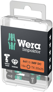 867/1 IMP DC TORX® DIY Impaktor bits, TX 20 x 25 mm, 10 pieces, 05057624001 Wera main