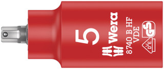 8740 B VDE HF Zyklop Hex bit socket, insulated, with holding function, 3/8" drive, 5 x 55 mm, 05004901001 Wera main