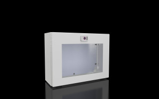 1611100; KX bus housing, WHT: 400x300x155 mm, with mounting plate, with sash fastener main