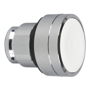 Head for non illuminated push button, Harmony XB4, white flush, 22mm, spring return, clear membrane, unmarked main