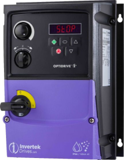 Variable frequency drive, Optidrive E3, 2.2 KW, 1 PH in, 3 PH out, 10.5A, 200-240V, Internal EMC Filter, IP66, Invertek Drives, ODE-3-220105-1F4B main