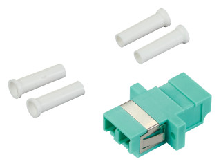 FO Coupler LC-Duplex, Plastic, OM3, ceramic, flange, HSELSK03LP Schrack Technik