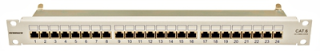 Patchpanel 19" 24xRJ45 shielded, Cat.6, 1U, RAL7035
