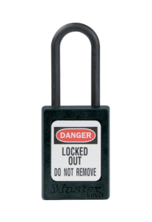 S32KAMKBLK | Zenex Padlock Plastic Shackle BLACK Keyed Alike and Master Keyed (Master key to order separately) - NO Key retaining main