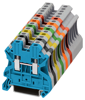Terminal block, 4 mm2 black screw mounting 2 connections black, 8WH1000-0AG08, Siemens main