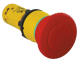 Monolithic emergency stop, plastic, red mushroom Ø40, Ø22, latching turn to release, 1 NO + 1 NC main