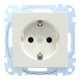 Socket-outlet, Merten System M, mechanism with fixing frame, 2P + E, 16A, Schuko, with shutter, glossy, polar white alt_view_5
