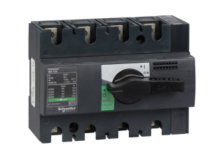 switch disconnector, Compact INS125, 125A, standard version with black rotary handle, 4 poles main