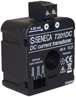 Strāvas pārveidotājs 40A, 20,8mm, 6…100 Barošana no ķēdes 4...20mA, 4-20mA, T201DC Seneca main