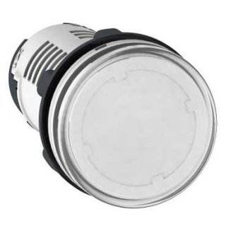 Monolithic pilot light, Harmony XB7, plastic, clear, 22mm, integral LED, 24V AC DC main