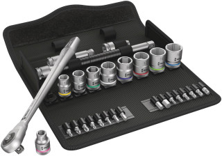 8100 SB 7 Zyklop Metal Ratchet Set with push-through square, 3/8" drive, metric, 29 pieces, 05004047001 Wera main