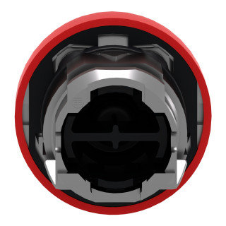Head for non illuminated push button, Harmony XB4, red flush push button 22mm spring return, unmarked, red colored boot