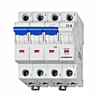 Circuit breaker (MCB) B, 63A, 3+N, 10kA, Schrack Teknik, BM018863-- main