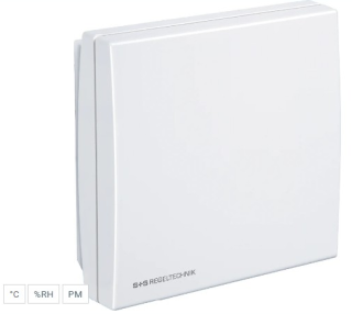 1501-2116-7301-000 Room sensors for humidity, temperature, particulate matter (PM), PM : 0...50 / 0...100 / 0...300 / 0...500 μg/m³,  temperature (0...+50°C), humidity (0...100 % RH), active (0 -10 V / 4...20 mA), changeover contact, AERASGARD® RFTM-PS-W main