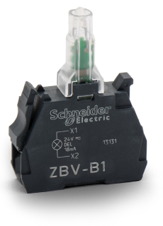 Light block, Harmony XB4 XB5, white, for head 22mm, universal LED, screw clamp terminals, 24V AC DC main