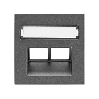 Cover for RJ45 UAE outlet,labelling window,2-Port,anthracite