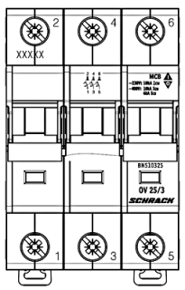 OV-Circuit breaker, 25A, 15=800A, 3-pole, Schrack Teknik, BN510325-- main