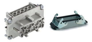 EPIC KIT H-BE 10 BS AG panel-mount base, 2 locking levers + female contact insert main