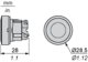 Head for non illuminated push button, Harmony XB4, metal, flush, black, 22mm, spring return, unmarked alt_view_4