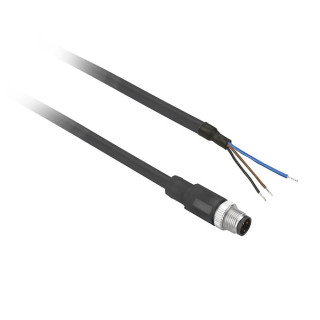 Pre wired connectors XZ, straight male, M8, 3 pins, cable PUR 0.5 m, XZCP2737L05