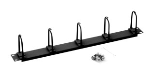 19" Cable management panel, 5 big rings 40x83mm, 1U, RAL9005, DBK14805B Schrack Technik