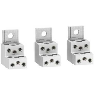Aluminium bare cable connectors, ComPacT NSX, for 6 cables 1.5mm² to 35mm², 250A, set of 3 parts main