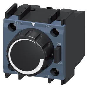 Pneumatic timing relay block, ON-delay 1-30s, 1NO+1NC for motor contactors, S0, 3RT2927-2PA01, Siemens main