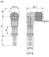 Pre wired connectors XZ, elbowed female, M12, 5 pins, cable PUR 5 m, XZCP1264L5 alt_view_3