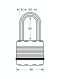 M1KALJ | 45mm - Octagonal shackle, diam. 8mm - 64mm long shackle - 4 Pin tumbler cylinder - Keyed Alike alt_view_2